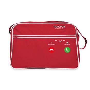 Call Mobile Anruf tractor traktor landwirt - Retro Tasche - Rot/Weiß - Vorne