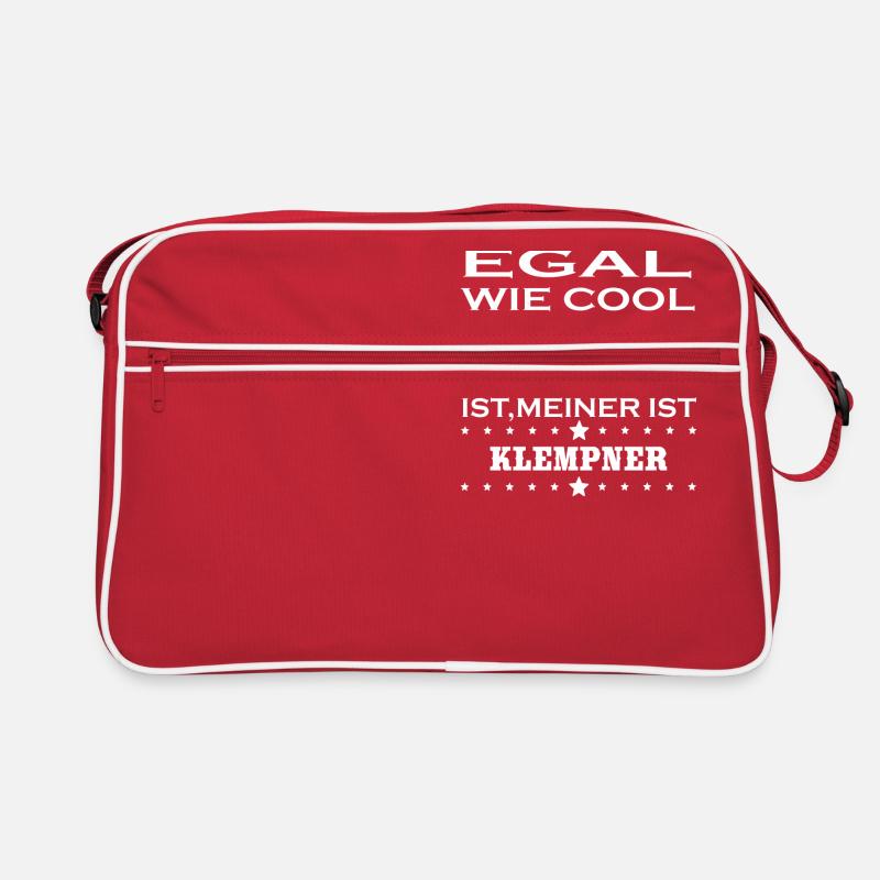 Egal cool vater KLEMPNER - Retro Tasche - Rot/Weiß
