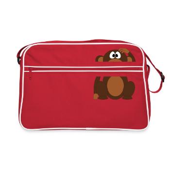 Un singe qui se gratte la tête - Sac Retro - rouge/blanc - Devant