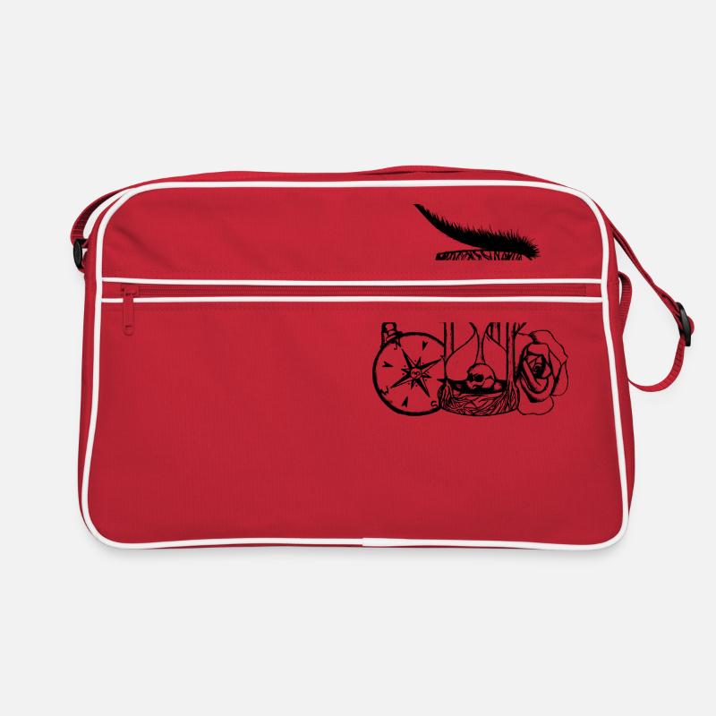 Sanduhr - Retro Tasche - Rot/Weiß