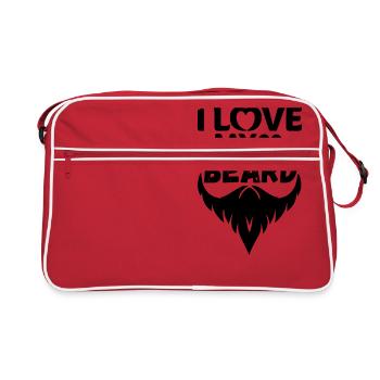 I love my beard - Retro Bag - red/white - Front