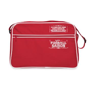 Fussball Saison - Fernseher anschreien - Retro Tasche - Rot/Weiß - Vorne