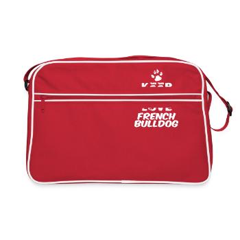 garder le calme et l'amour bouledogue français - Sac Retro - rouge/blanc - Devant