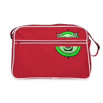 Pig green - Retro Bag - red/white - Front