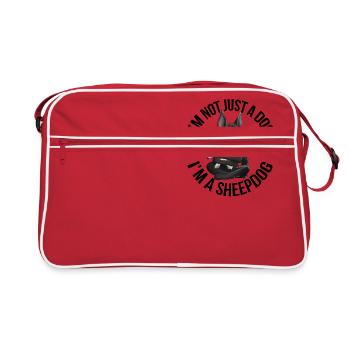 Kelpie Black Sheep - Retro Tasche - Rot/Weiß - Vorne