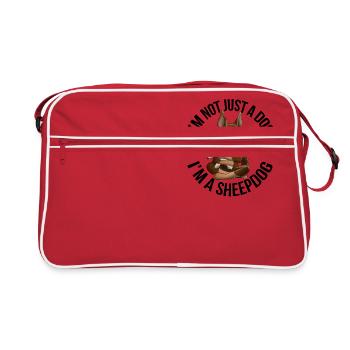 Kelpie Schafe Schokolade Feuer - Retro Tasche - Rot/Weiß - Vorne
