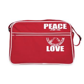 D'amour de paix T-shirt signe de paix et d'amour de paix - Sac Retro - rouge/blanc - Devant