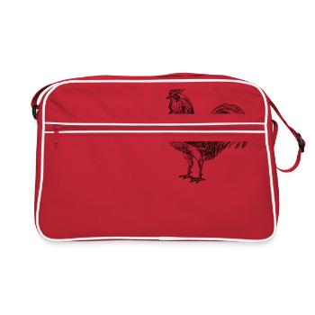 Hahn - Retro Tasche - Rot/Weiß - Vorne