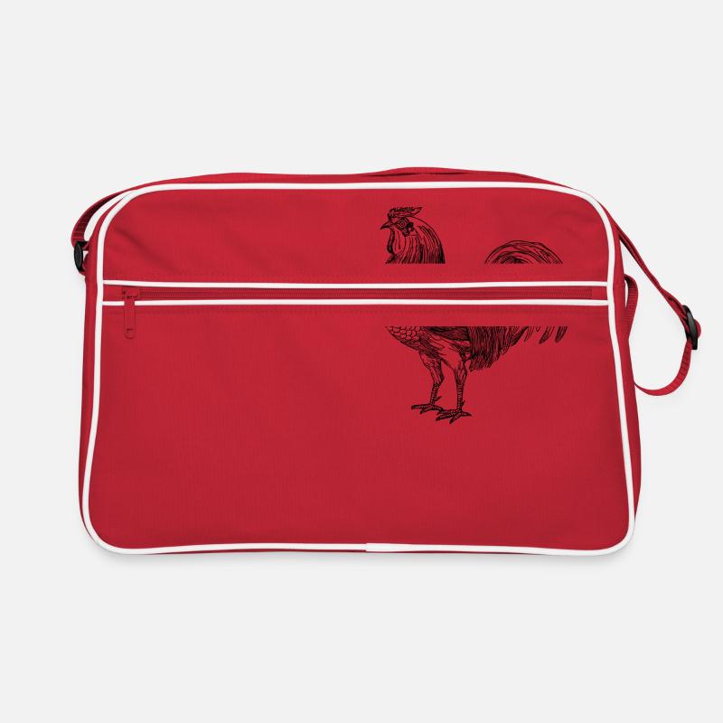 Hahn - Retro Tasche - Rot/Weiß