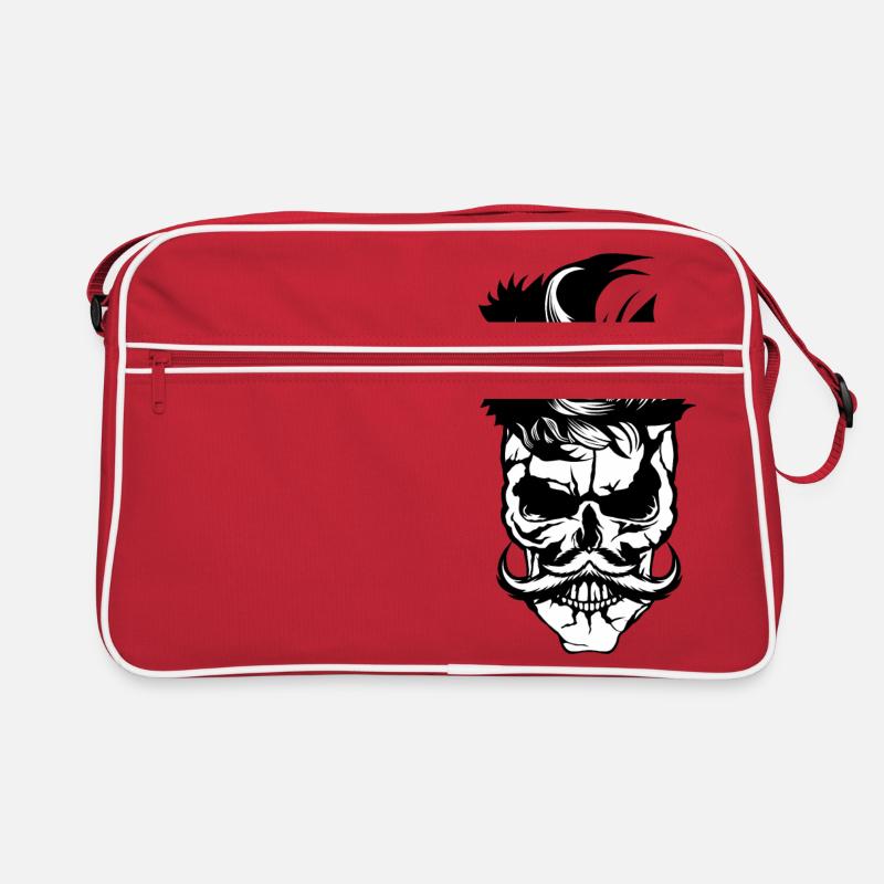 Kopf des Todes Hipster Schädel Kran Schnurrbart Schnurrbart Retro Tasche