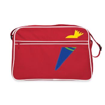 School bag blue yellow children's motif - Retro Bag - red/white - Front