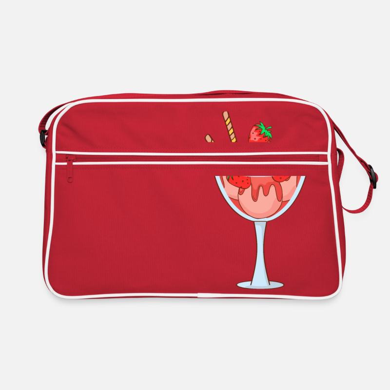 Eis Speiseeis Eiskrem Eiscreme Kugeleis Eisbecher Retro Tasche