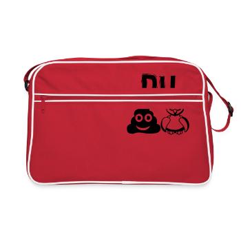 Kackvogel - Retro Tasche - Rot/Weiß - Vorne