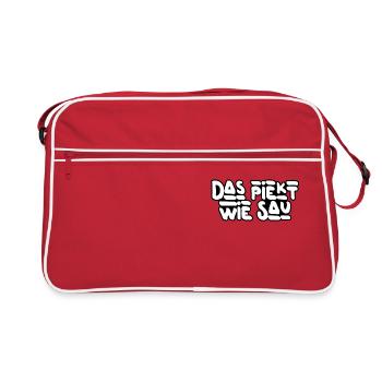 Das piekt! - Retro Tasche - Rot/Weiß - Vorne
