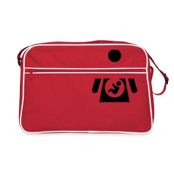 Pregnant - gift idea for expectant mothers - Retro Bag - red/white - Front