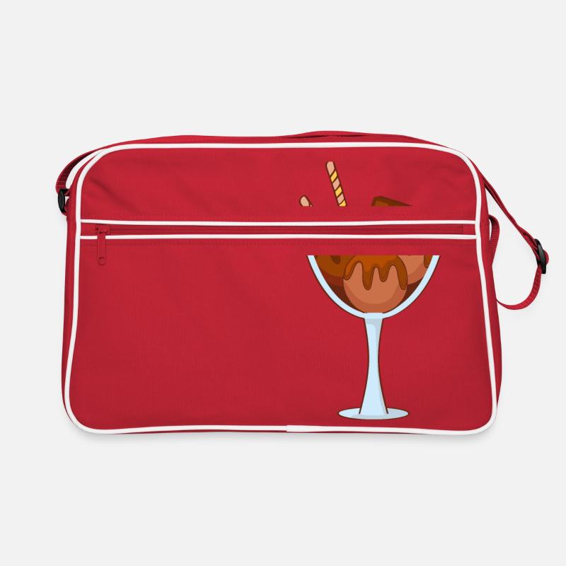 Eis Speiseeis Eiskrem Eiscreme Kugeleis Eisbecher Retro Tasche