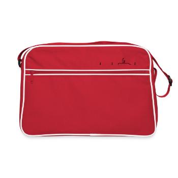 HEART BEATS FOR COFFEE - Retro Tasche - Rot/Weiß - Vorne
