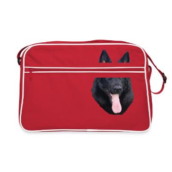 Black Beauty Portrait - Retro Tasche - Rot/Weiß - Vorne