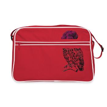 Schwarzwald Tussi Hibou avec black-bois chapeau - Sac Retro - rouge/blanc - Devant