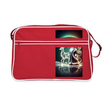 Reindeer with Santa Futuristic - Retro Bag - red/white - Front