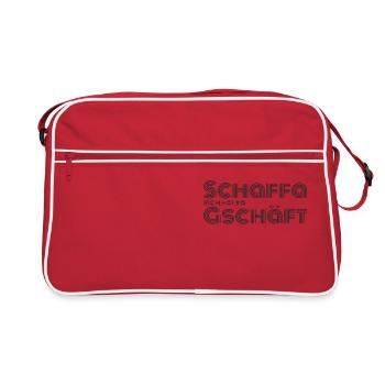 Schaffa isch halt a Gschäft - Retro Tasche - Rot/Weiß - Vorne