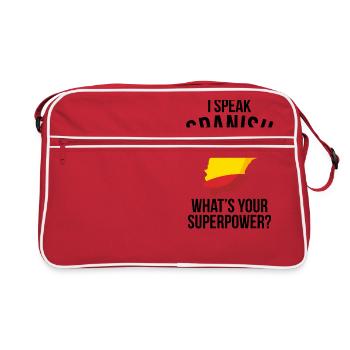 JE PARLE ESPAGNOL CE QUI EST VOTRE SUPER POUVOIR - Sac Retro - rouge/blanc - Devant