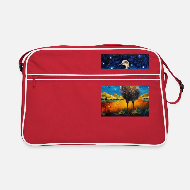 Strauß van gogh stlye - Retro Tasche - Rot/Weiß