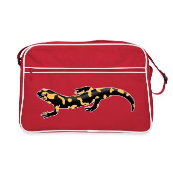 Fire Salamander Illustration – Native Amphibians - Retro Bag - red/white - Front