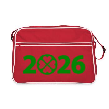 Fête de Patrick 2026, Trèfle, Fête de la Saint-Patrick - Sac Retro - rouge/blanc - Devant