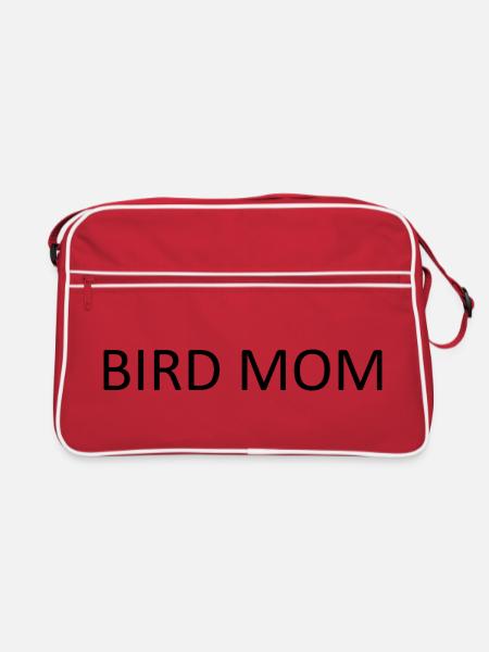 Maman oiseau minimaliste, Maman oiseau drôle pour F - Sac Retro - rouge/blanc - Devant