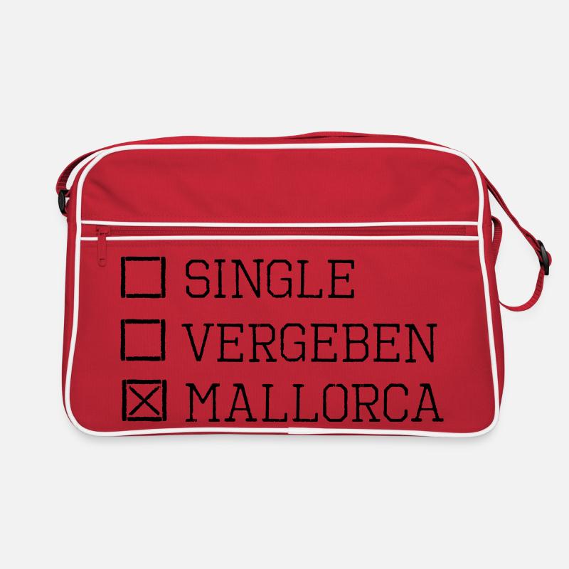 Mallorca Single Party Urlaub lustiger Spruch Retro Tasche