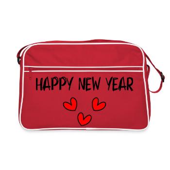 HAPPY NEW YEAR. SAINT SYLVESTER. NEW YEAR - Retro Bag - red/white - Front
