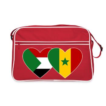 Soudan Sénégal Drapeau Coeur - Sac Retro - rouge/blanc - Devant