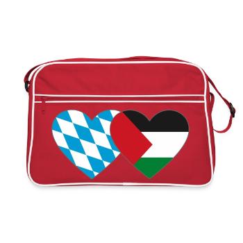 Bavière, Palestine, Drapeau, Coeur - Sac Retro - rouge/blanc - Devant