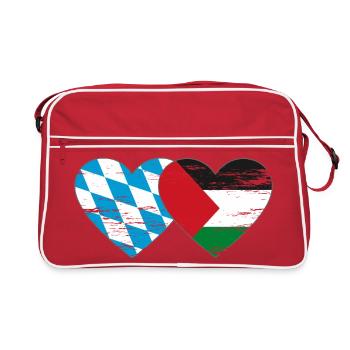 Bavière, Palestine, Drapeau, Coeur - Sac Retro - rouge/blanc - Devant