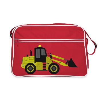 Bagger - Retro Tasche - Rot/Weiß - Vorne