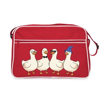 Quakquartett mit Stil - Retro Tasche - Rot/Weiß - Vorne