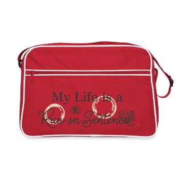 Ma vie est une grammaire drôle de phrases interminables - Sac Retro - rouge/blanc - Devant