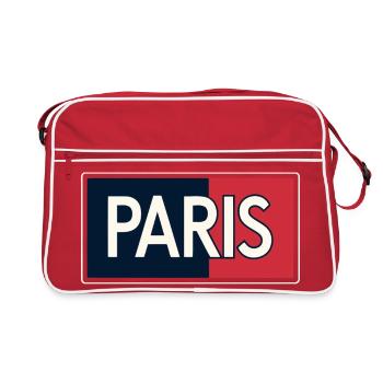 Paris blue and red blocks - Retro Bag - red/white - Front