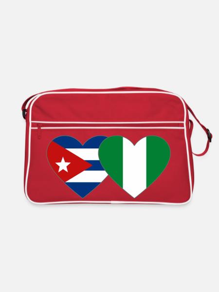 Drapeau du Nigeria Drapeau du cœur du Cuba - Sac Retro - rouge/blanc - Devant