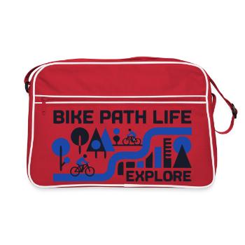 Epische Bike Path Radtour Landschaft - Retro Tasche - Rot/Weiß - Vorne
