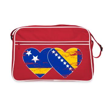 Curacao_Bosnien_Flagge_Herz_used - Sac Retro - rouge/blanc - Devant