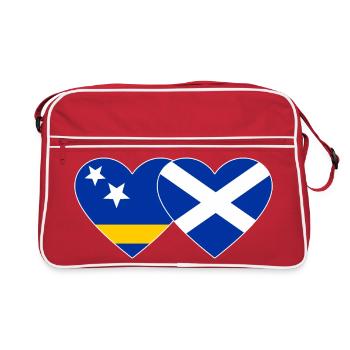 Cœur du drapeau de Curaçao en Écosse utilisé - Sac Retro - rouge/blanc - Devant