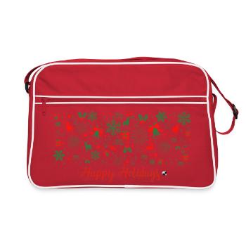 Christmas pattern in green and red color - Retro Bag - red/white - Front