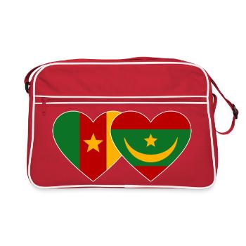 Cœur du drapeau du Cameroun Mauritanie utilisé - Sac Retro - rouge/blanc - Devant