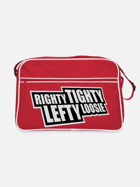 Righty Tighty Lefty Loosie Funny DIY Logo - Retro Bag - red/white - Front