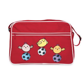Des filles sur les ballons de football - Sac Retro - rouge/blanc - Devant