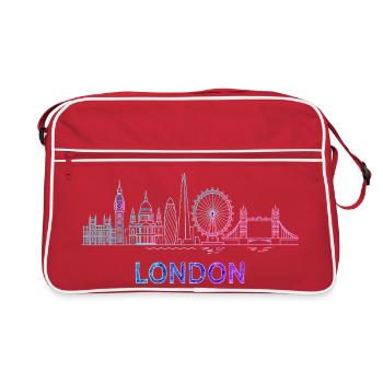 Horizon de la ville de Londres - Sac Retro - rouge/blanc - Devant