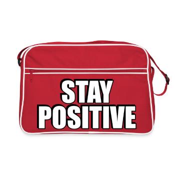 Restez positifs Typographie en gras - Sac Retro - rouge/blanc - Devant