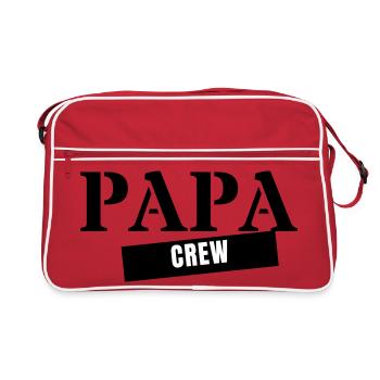 Papa Crew - Vater Vatertag Familie Partnerlook - Retro Tasche - Rot/Weiß - Vorne